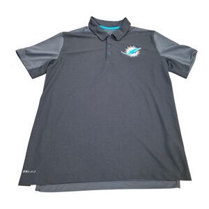 Nike NFL Training Miami Dolphins Polo Shirt Men’s Large Gray Dri-Fit Sideline